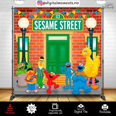 Sesame Street - Backdrop - Birthday - Instant Download