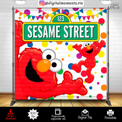 Sesame Street - Backdrop - Birthday - Instant Download