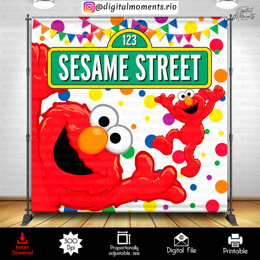 Sesame Street 8x8 Digital Backdrop Design, Instant Download | Digital Download for Events