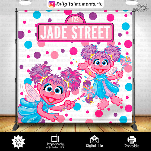 Sesame Street Jade 8x8, events, custom, abby, 8x8, backdrop, cadabby