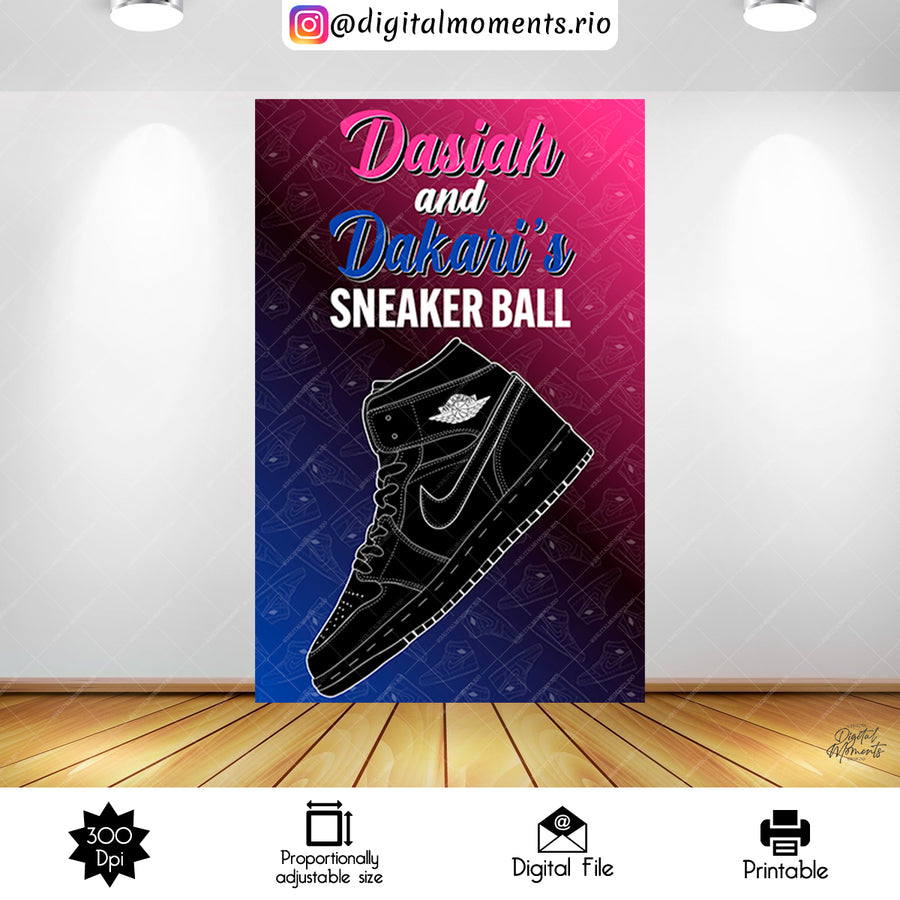 Sneaker Ball 4x6 Panel Custom Design, Digital file only | Custom Digital Download for Kids Party or Event