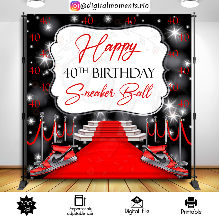 Sneaker Ball 8x8 Custom Backdrop, Digital file only | Custom Digital Download for Kids Party or Event