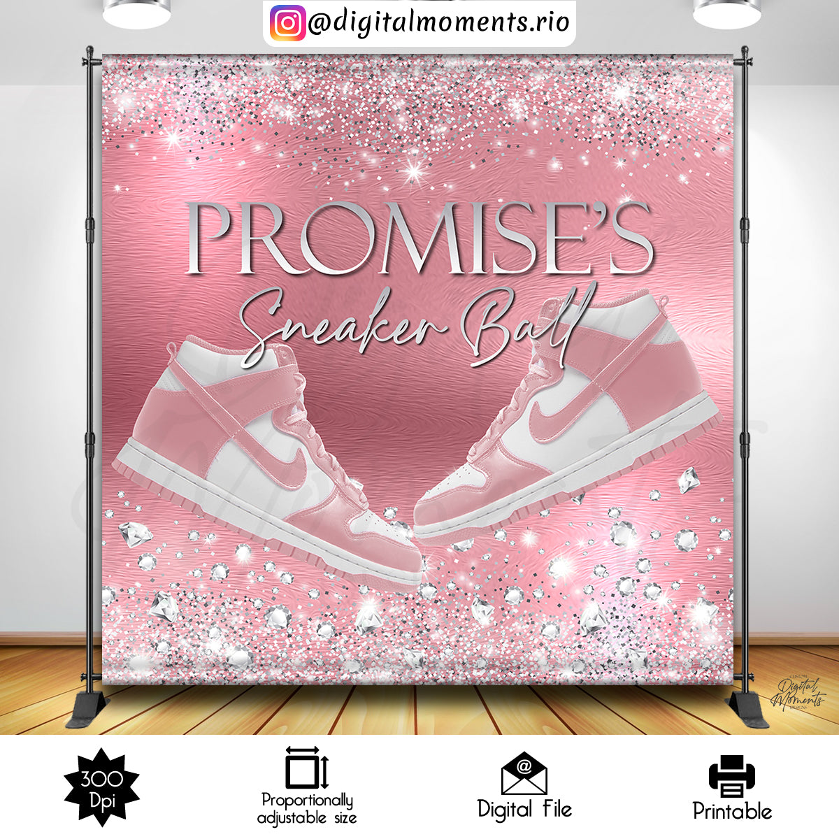 Sneaker Ball 8x8 Custom Backdrop, Digital file only