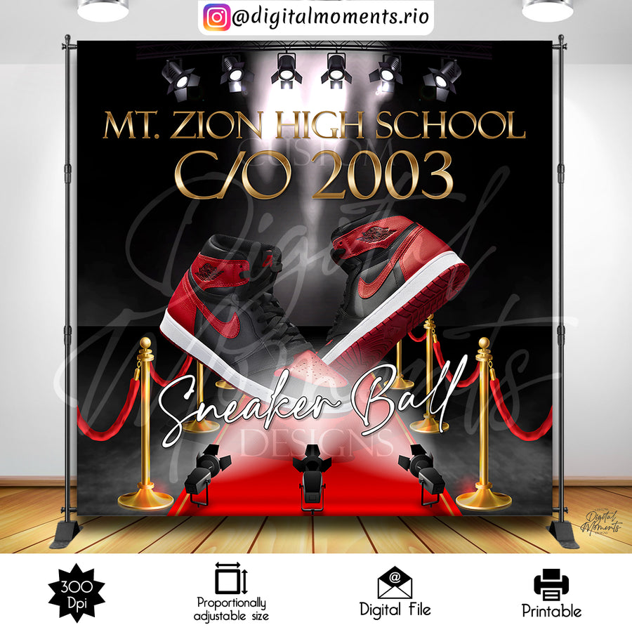 Sneaker Ball 8x8 Custom Backdrop, Digital file only | Custom Digital Download for Kids Party or Event