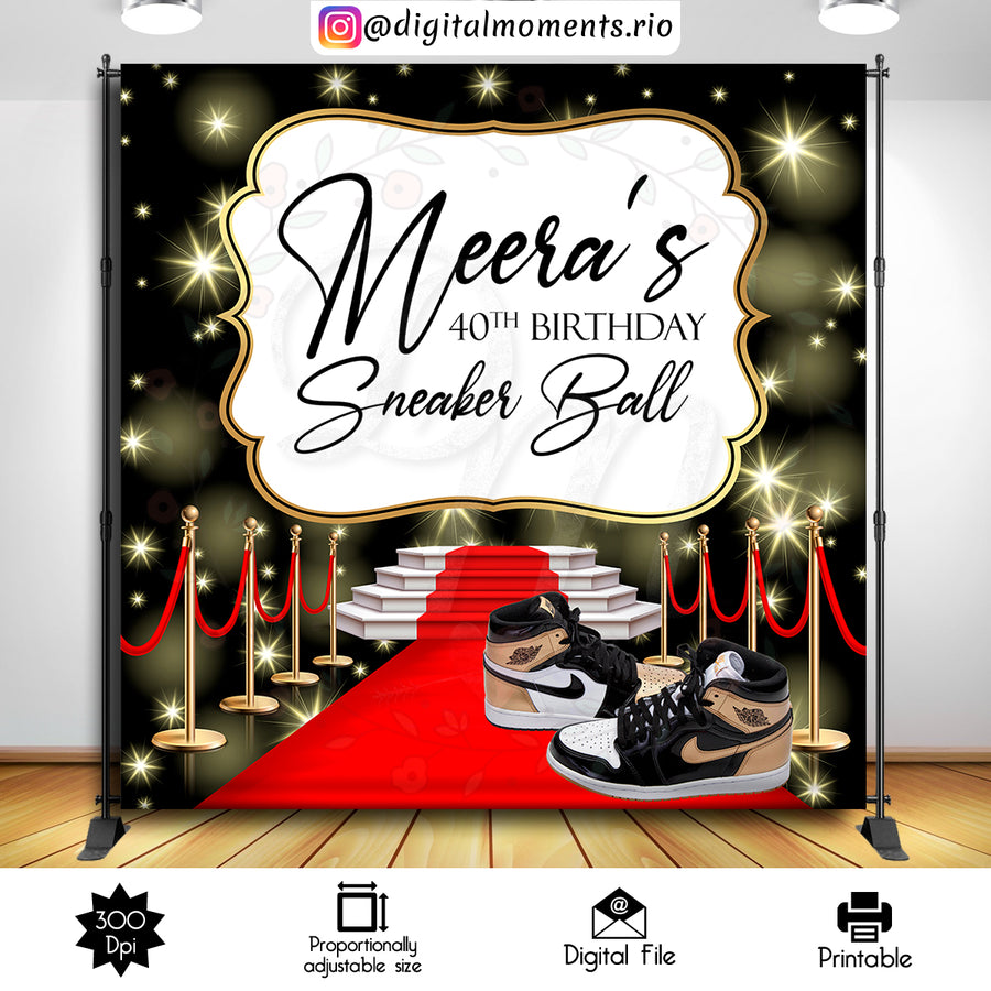 Sneaker Ball 8x8 Custom Backdrop, Digital file only | Custom Digital Download for Kids Party or Event