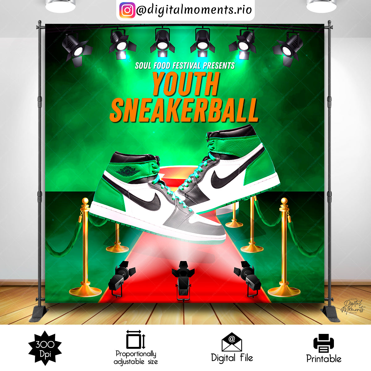 Sneaker Ball 8x8 Fondo personalizado, solo archivo digital