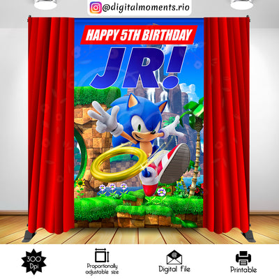 Sonic - Backdrop - Birthday