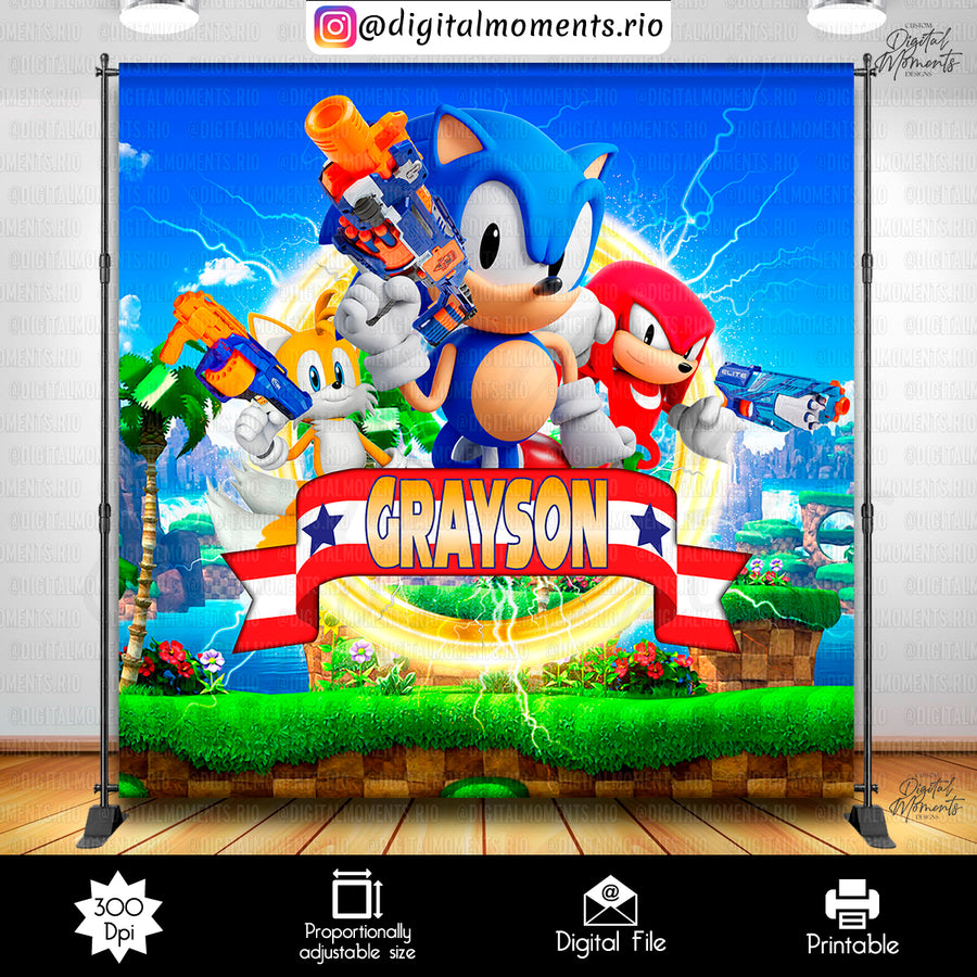 Sonic NERF 8x8 Custom Backdrop Design, Custom Digital Fil...
