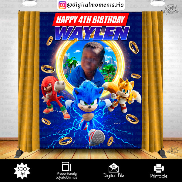 Sonic 6x8 Custom Backdrop Design, Custom Digital File | Digital Download for Events for Events. 6x8, arts, backdrop, backdrop-sign, celebrat…