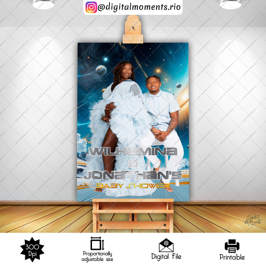 Outter Space 24x36 Welcome Sign Custom Design, Digital file only | Custom Digital Download for Kids Party or Event