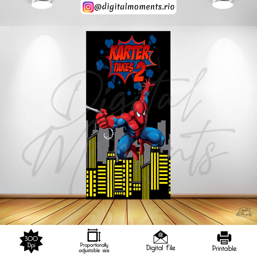 Spider-man 4x7 Panel Custom Design, Digital file only | Custom Digital Download for Kids Party or Event