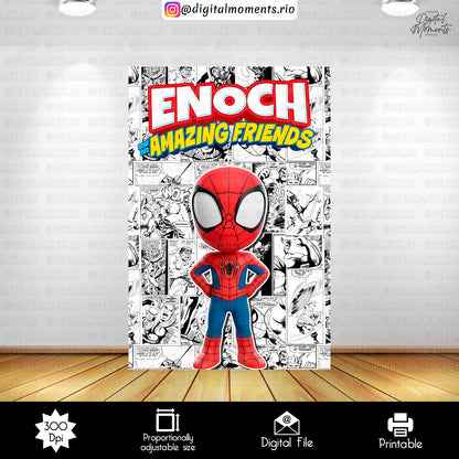 Spidey and his Amazing Friends 4x6 Panel Custom Design, Custom Digital File | Digital Download for Events