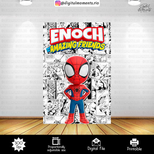Spidey and his Amazing Friends 4x6 Panel Custom Design, Custom Digital File | Digital Download for Events