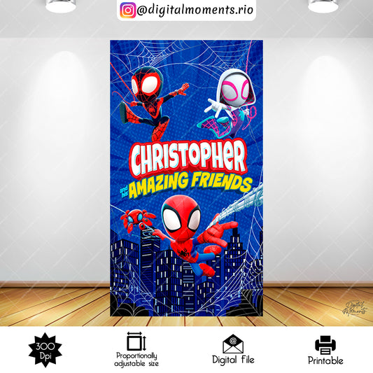 Spidey and his Amazing Friends 4x7 Panel Custom Design, Digital file only