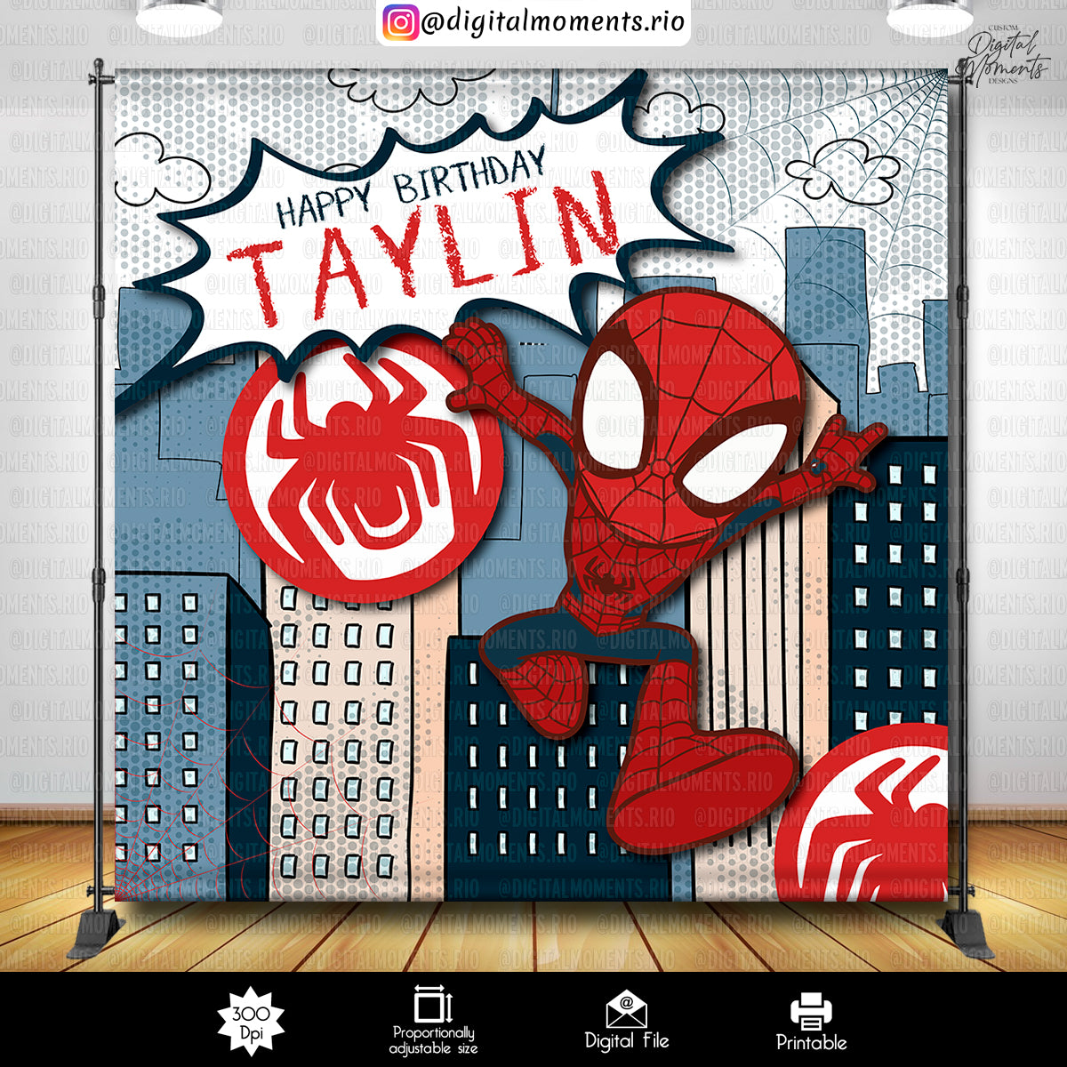 Spidey and Friends - Backdrop - Birthday