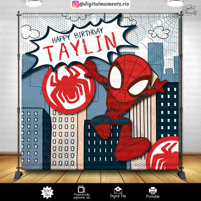 Spidey and Friends - Backdrop - Birthday