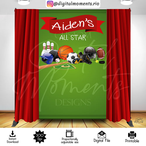 Sports 4x7, events, custom, little, allstar, backdrop, design, 4x7