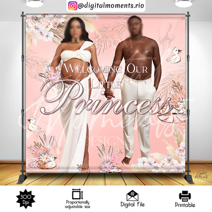 Swam Princess 8x8 Fondo personalizado con 1 imagen, solo archivo digital