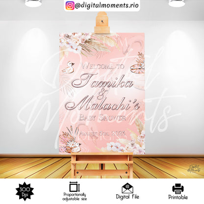 Swan Princess Sign 24x36 2, events, welcome, custom, swan, 24x36, princess, sign, design