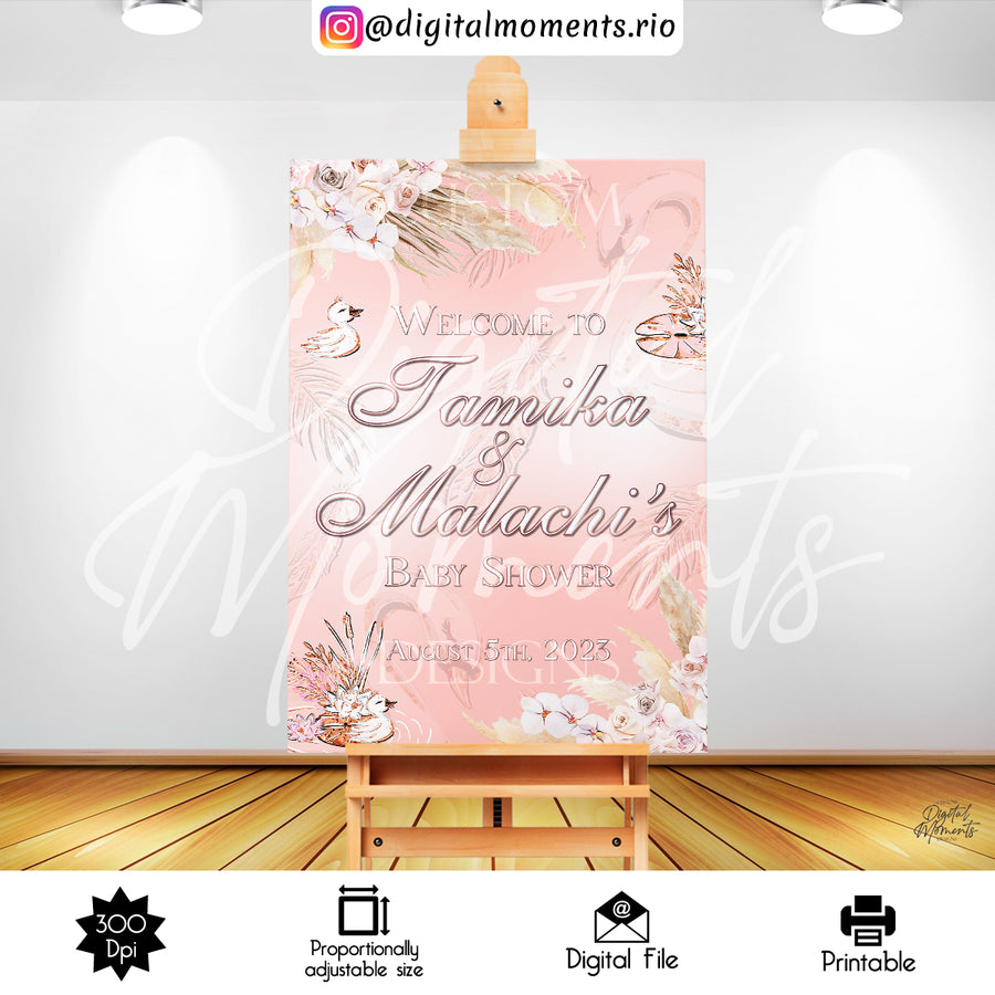 Swan Princess 24x36 Welcome Sign Custom Design, Digital file only | Custom Digital Download for Kids Party or Event