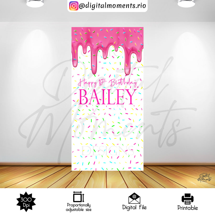 Candyland 4x7 Sweet 16 Panel Custom Design, Digital file only | Custom Digital Download for Kids Party or Event