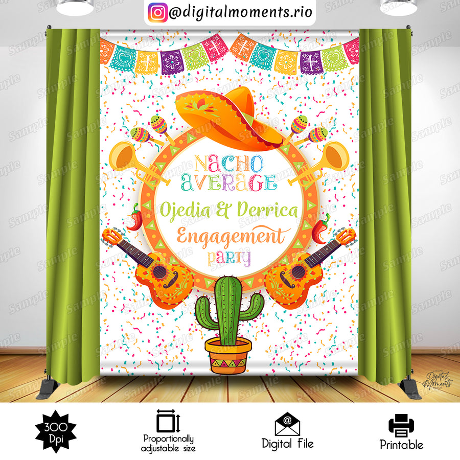 Taco Average Engagement 6x8 Custom Backdrop Design, Digital file only | Custom Digital Download for Kids Party or Event
