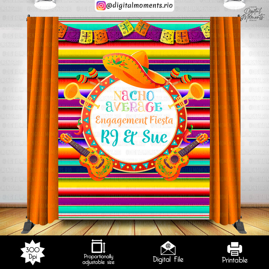 Taco Average Engagement 6x8 Custom Backdrop Design, Digital file only | Custom Digital Download for Kids Party or Event