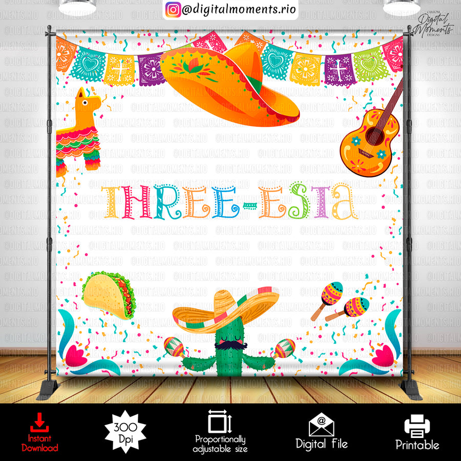 Three-Esta 8x8 Digital Backdrop Design, Instant Download