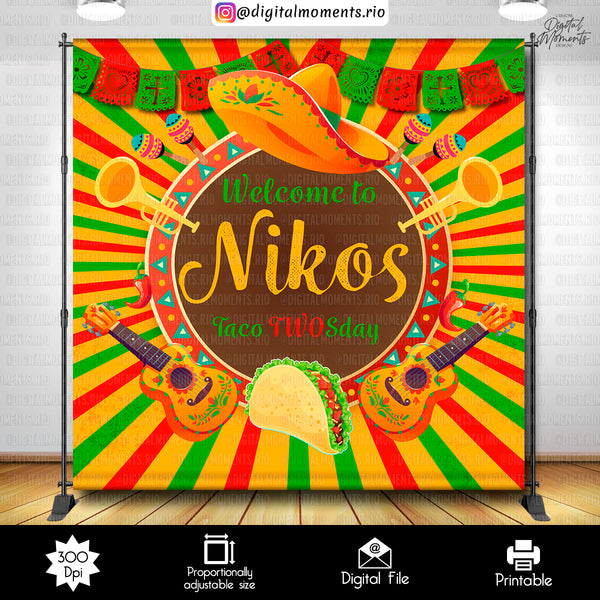 Taco Twosday - Backdrop - Birthday