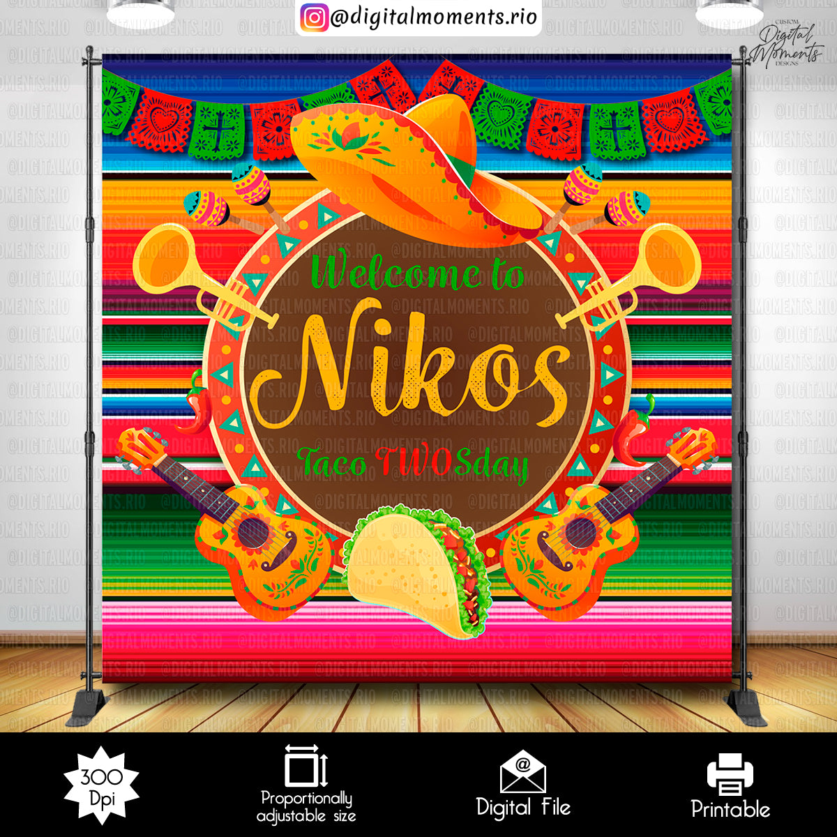 Taco Twosday - Backdrop - Birthday