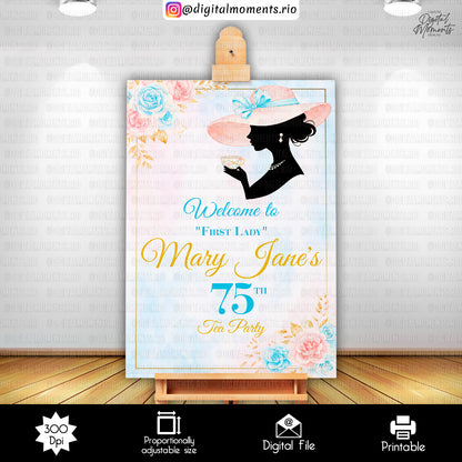 Diseño de cartel de bienvenida personalizado para eventos - Archivo digital