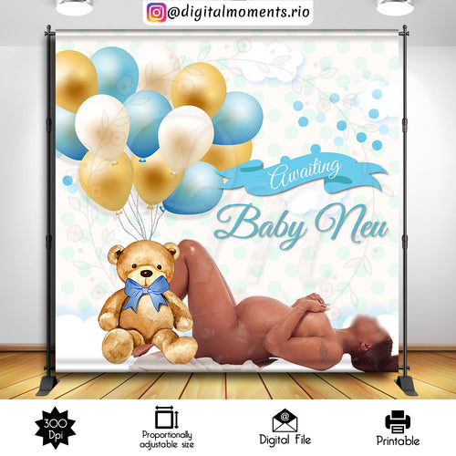 Teddy Bear 8x8 Custom Backdrop with 1 picture, Digital file only