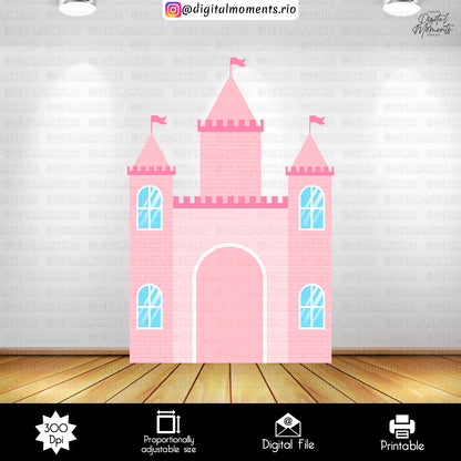 Pink Princess Castle 4x6 Panel Custom Design, Custom Digital File | Digital Download for Events