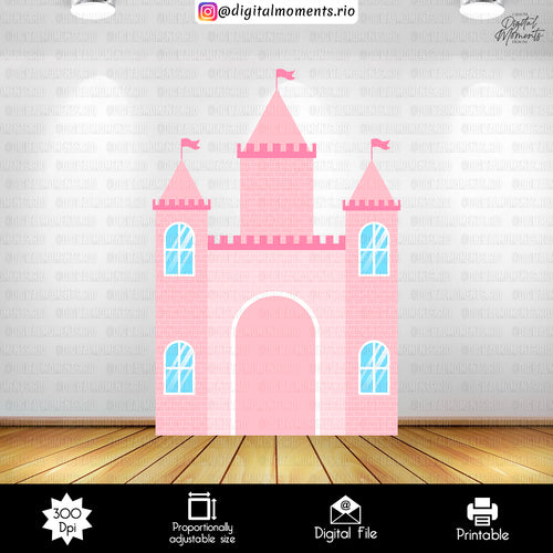 Pink Princess Castle 4x6 Panel Custom Design, Custom Digital File | Digital Download for Events