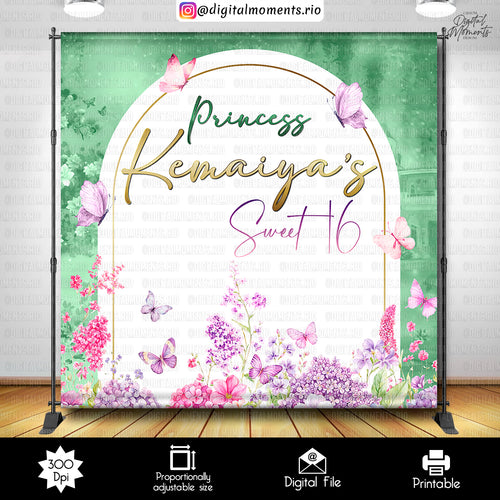 Princess Tiana 8x8 Birthday Custom Backdrop, Custom Digital File | Digital Download for Events