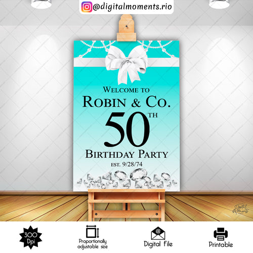 Tiffany And Co. Diamonds Robin Sign 24x36_9b52ed6c F8cc 4089 8091 D1e9416f028f, events, welcome, custom, tiffany, 24x36, sign, co., design