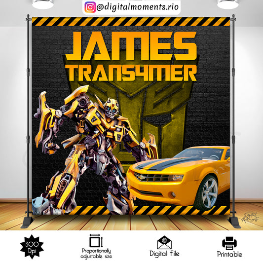 Transformers Birthday 8x8 Custom Backdrop Design, Digital file only