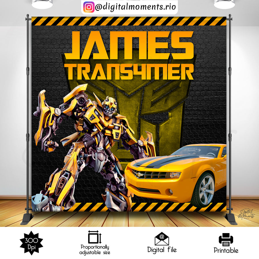 Transformers Birthday 8x8 Custom Backdrop Design, Digital file only | Custom Digital Download for Kids Party or Event