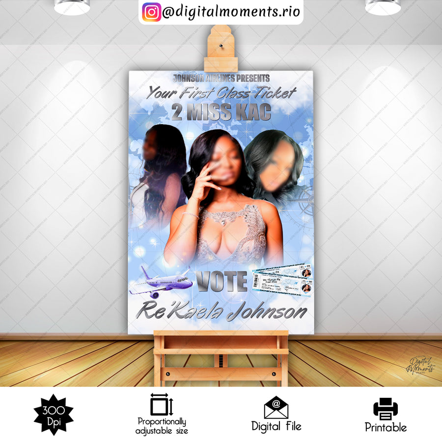 First Class Ticket 24x36 Welcome Sign Custom Design, Digital file only | Custom Digital Download for Kids Party or Event