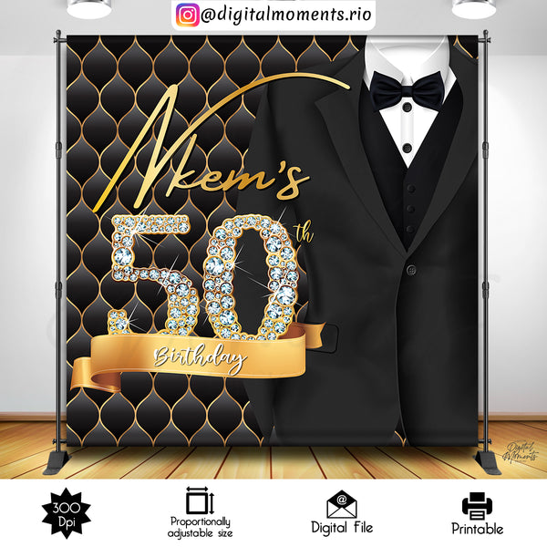 Tuxedo 8x8 Custom Backdrop, Custom Digital File | Digital Download for Events for Events. 8x8, arts, backdrop, backdrop-sign, celebration, c…