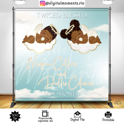 Twiced Blessed  8x8 Custom Backdrop Design, Digital file only
