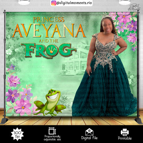 Princess Tiana 10x8 Birthday Custom Backdrop, Custom Digital File | Digital Download for Events (Copy)