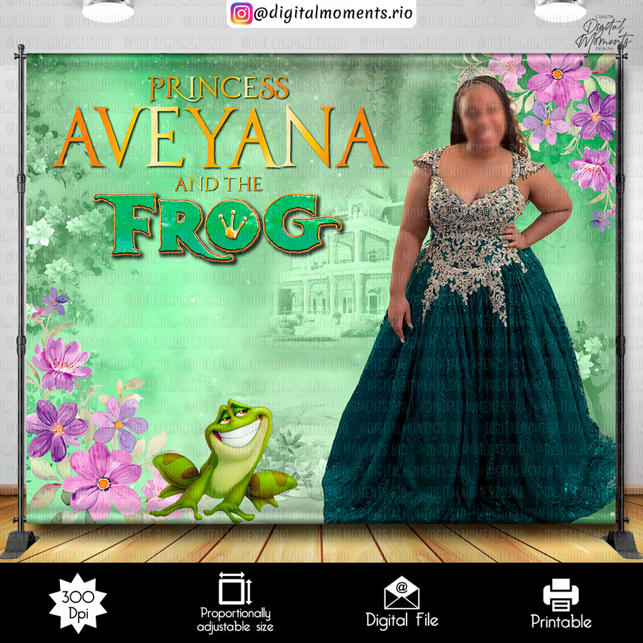 Princess Tiana 10x8 Birthday Custom Backdrop Custom Backdrop with picture, Digital file only | Custom Digital Download