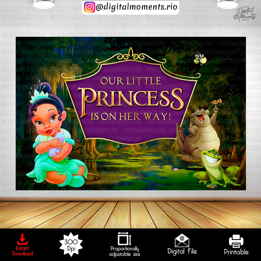 The Princess and the Frog 6x4 Baby Shower Digital Backdro...