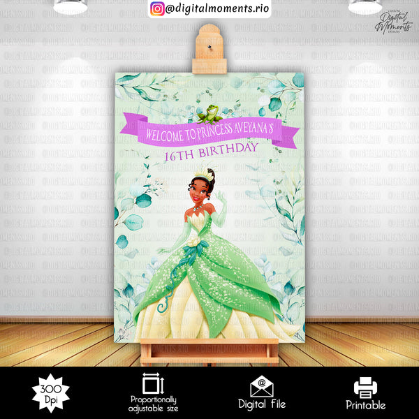 Princess Tiana 24x36 Welcome Sign Custom Design, Custom Digital File | Digital Download for Events for Events. 24x36, arts, baby, birthday, …