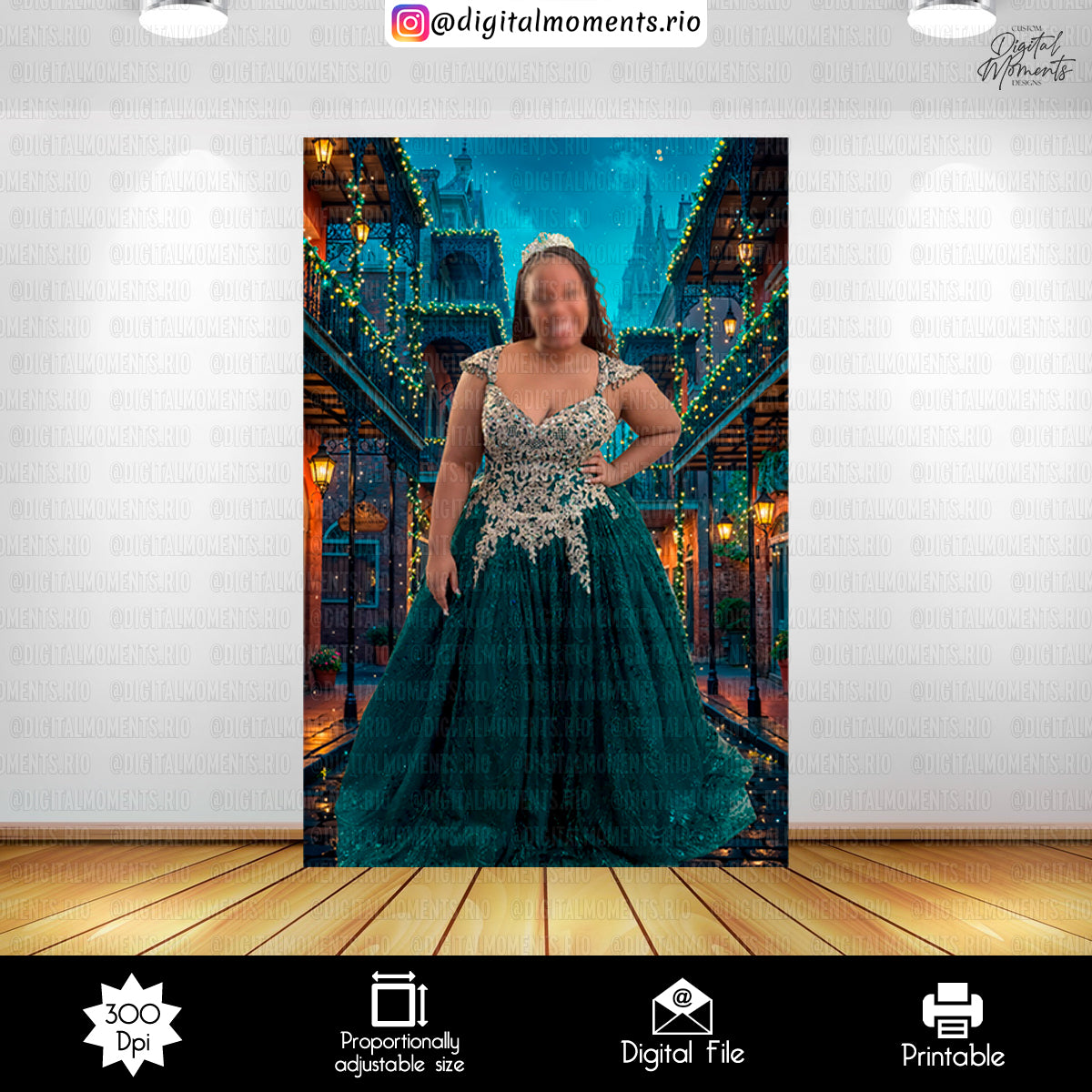 Princess Tiana 4x6 and 4x7 Sweet Sixteen Panels Custom Designs, Custom Digital File | Digital Download for Events