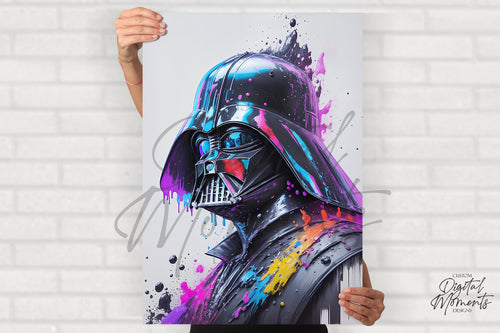 Darth Vader Poster, Splash Art, Wall Art - INSTANT DOWNLOAD