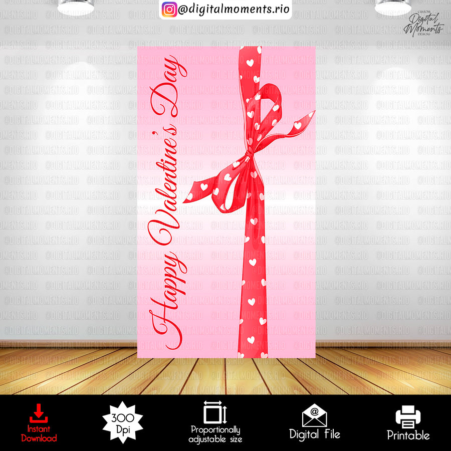 Valentine's Day 8x8 Digital Backdrop Design, Instant Download