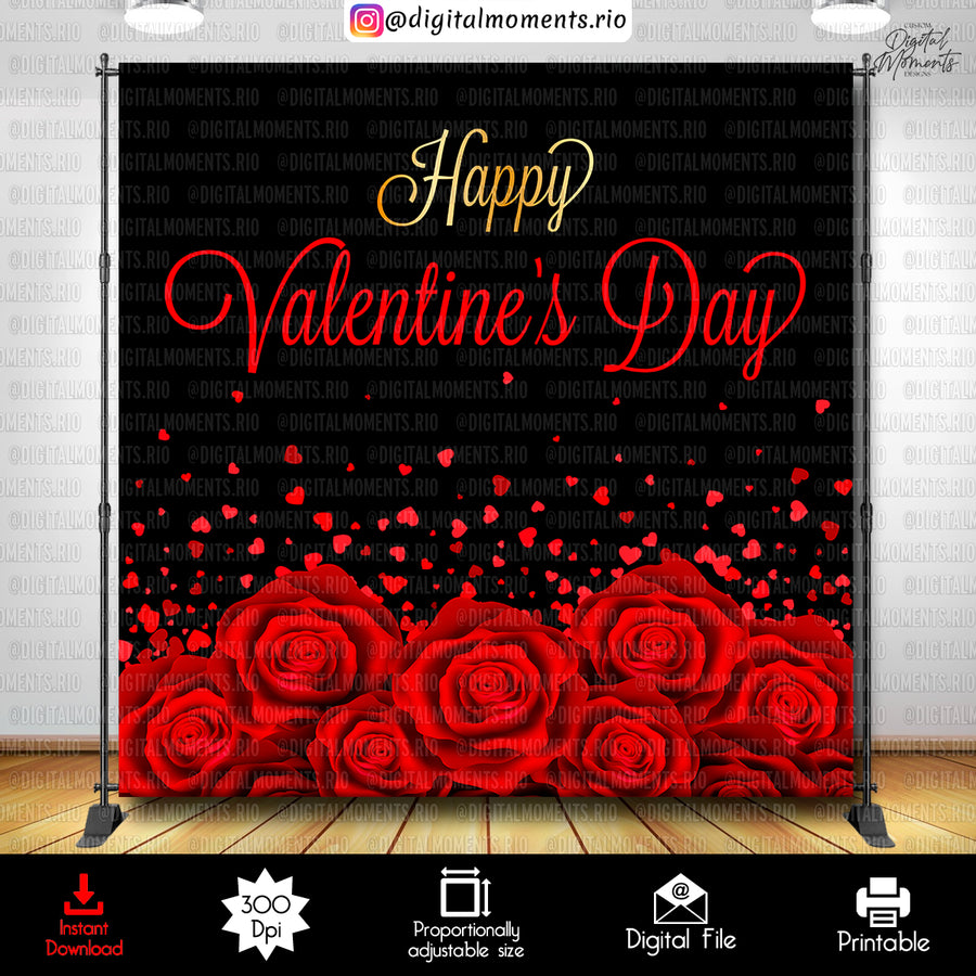 Valentine's Day 8x8 Digital Backdrop Design, Instant Download