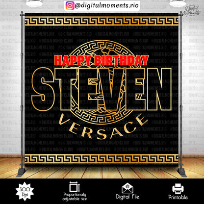 Versace 8x8 Steven, events, custom, versace, birthday, 8x8, backdrop